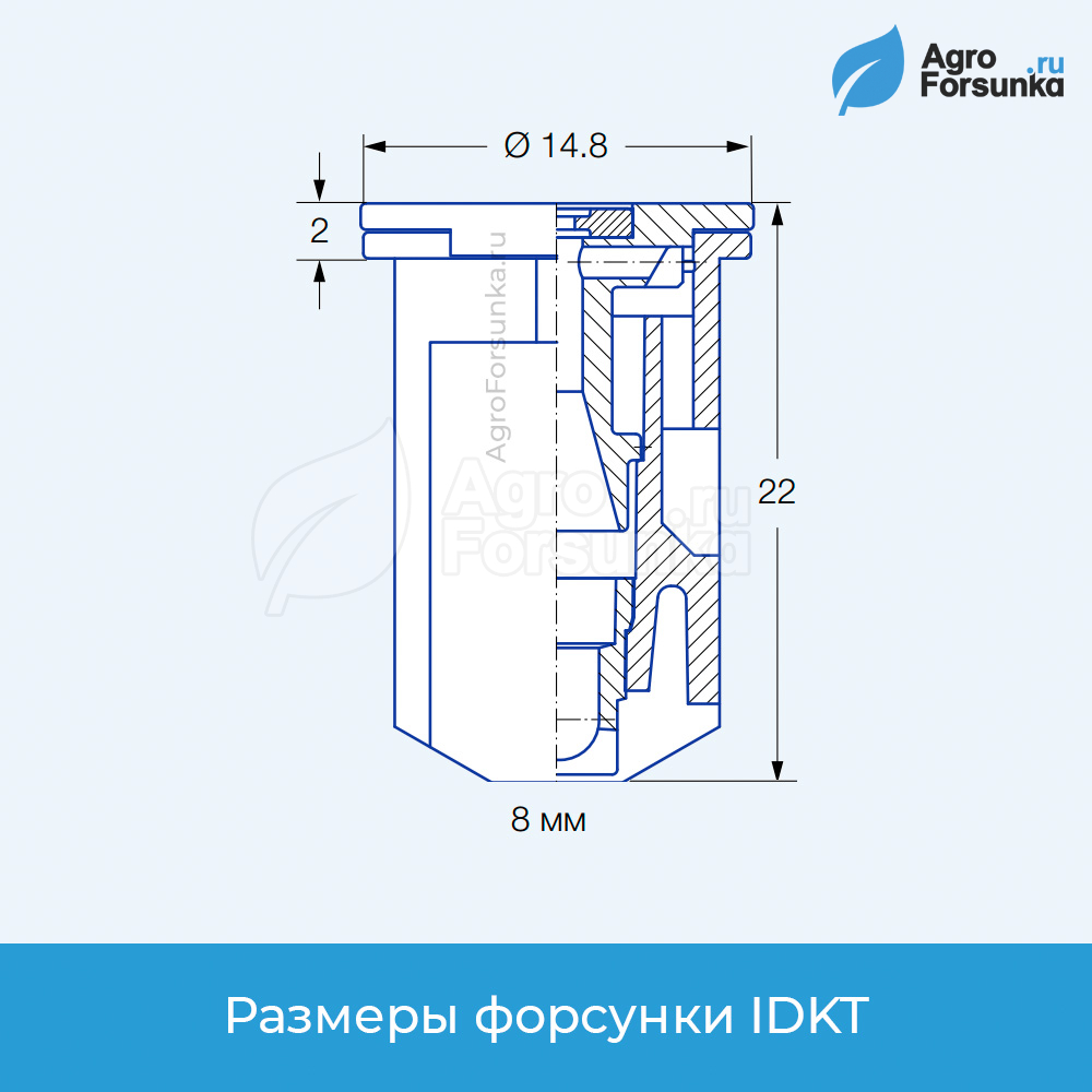 Форсунка IDKT C керамическая двухфакельная размеры