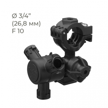 Держатель форсунок тройной QJ373 (Teejet) для опрыскивателя на трубу 3/4", F10